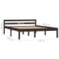 vidaXL Estructura de cama madera maciza pino marrón oscuro 140x200 cm vidaXL Estructura de cama madera maciza pino marrón oscuro 140x200 cm