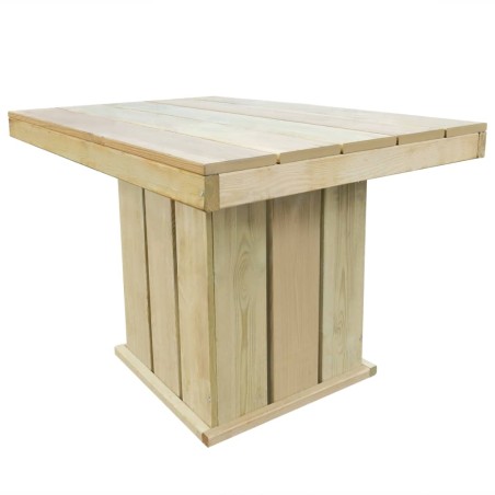 vidaXL Mesa de jardín de madera de pino impregnada 110x75x74 cm