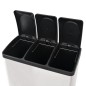 vidaXL Cubo de reciclaje y basura con pedal acero inoxidable 54 L vidaXL Cubo de reciclaje y basura con pedal acero inoxidable 54 L