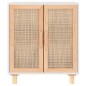 vidaXL Aparador blanco madera pino maciza y ratán natural 60x30x70 cm vidaXL Aparador blanco madera pino maciza y ratán natural 60x30x70 cm