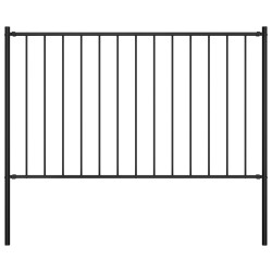 vidaXL Panel valla y postes acero recubrimiento polvo negro 1,7x0,75 m