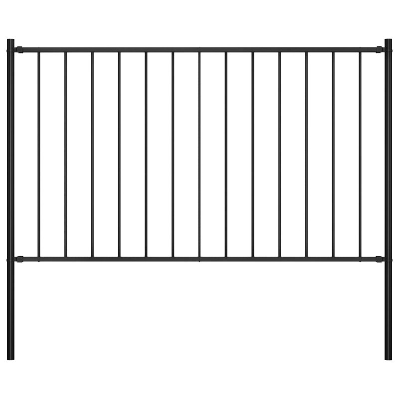 vidaXL Panel valla y postes acero recubrimiento polvo negro 1,7x0,75 m vidaXL Panel valla y postes acero recubrimiento polvo negro 1,7x0,75 m