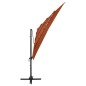 vidaXL Sombrilla de 4 niveles con poste aluminio terracota 250x250 cm vidaXL Sombrilla de 4 niveles con poste aluminio terracota 250x250 cm