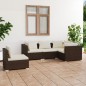 vidaXL Set muebles de jardín 5 piezas y cojines ratán sintético marrón