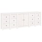 vidaXL Aparador de madera maciza de pino blanco 230 x 35 x 80 cm vidaXL Aparador de madera maciza de pino blanco 230 x 35 x 80 cm