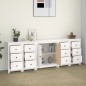 vidaXL Aparador de madera maciza de pino blanco 230 x 35 x 80 cm vidaXL Aparador de madera maciza de pino blanco 230 x 35 x 80 cm