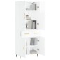 vidaXL Aparador alto madera contrachapada blanco brillo 69,5x34x180 cm vidaXL Aparador alto madera contrachapada blanco brillo 69,5x34x180 cm
