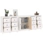 vidaXL Aparador de madera maciza de pino blanco 230 x 35 x 80 cm vidaXL Aparador de madera maciza de pino blanco 230 x 35 x 80 cm