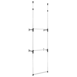 vidaXL Sistema de armario telescópico con barras de aluminio