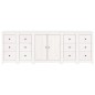 vidaXL Aparador de madera maciza de pino blanco 230 x 35 x 80 cm vidaXL Aparador de madera maciza de pino blanco 230 x 35 x 80 cm