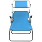 vidaXL Tumbona de jardín con toldo acero azul vidaXL Tumbona de jardín con toldo acero azul