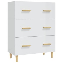 vidaXL Aparador de madera contrachapada blanco brillante 70x34x90 cm