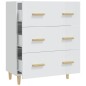 vidaXL Aparador de madera contrachapada blanco brillante 70x34x90 cm vidaXL Aparador de madera contrachapada blanco brillante 70x34x90 cm