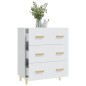 vidaXL Aparador de madera contrachapada blanco brillante 70x34x90 cm vidaXL Aparador de madera contrachapada blanco brillante 70x34x90 cm
