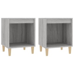 vidaXL Mesitas de noche 2 unidades gris Sonoma 40x35x50 cm