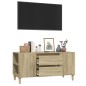 vidaXL Mueble para TV madera contrachapada roble Sonoma 102x44,5x50 cm vidaXL Mueble para TV madera contrachapada roble Sonoma 102x44,5x50 cm