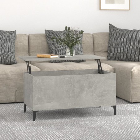 vidaXL Mesa de centro madera contrachapada gris hormigón 90x44,5x45 cm
