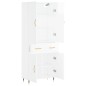 vidaXL Aparador alto madera contrachapada blanco brillo 69,5x34x180 cm vidaXL Aparador alto madera contrachapada blanco brillo 69,5x34x180 cm