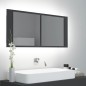vidaXL Armario espejo de baño con luz LED acrílico gris 100x12x45 cm vidaXL Armario espejo de baño con luz LED acrílico gris 100x12x45 cm