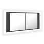 vidaXL Armario espejo de baño con luz LED acrílico gris 100x12x45 cm vidaXL Armario espejo de baño con luz LED acrílico gris 100x12x45 cm