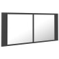 vidaXL Armario espejo de baño con luz LED acrílico gris 100x12x45 cm vidaXL Armario espejo de baño con luz LED acrílico gris 100x12x45 cm