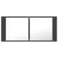 vidaXL Armario espejo de baño con luz LED acrílico gris 100x12x45 cm vidaXL Armario espejo de baño con luz LED acrílico gris 100x12x45 cm