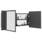 vidaXL Armario espejo de baño con luz LED acrílico gris 100x12x45 cm vidaXL Armario espejo de baño con luz LED acrílico gris 100x12x45 cm