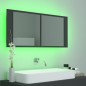 vidaXL Armario espejo de baño con luz LED acrílico gris 100x12x45 cm vidaXL Armario espejo de baño con luz LED acrílico gris 100x12x45 cm