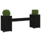 vidaXL Banco con jardineras madera maciza de pino negro 180x36x63 cm vidaXL Banco con jardineras madera maciza de pino negro 180x36x63 cm