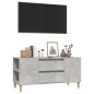 vidaXL Mueble de TV madera contrachapada gris hormigón 102x44,5x50 cm vidaXL Mueble de TV madera contrachapada gris hormigón 102x44,5x50 cm