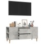 vidaXL Mueble de TV madera contrachapada gris hormigón 102x44,5x50 cm vidaXL Mueble de TV madera contrachapada gris hormigón 102x44,5x50 cm