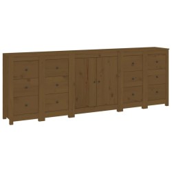 vidaXL Aparador de madera maciza de pino marrón miel 230 x 35 x 80 cm