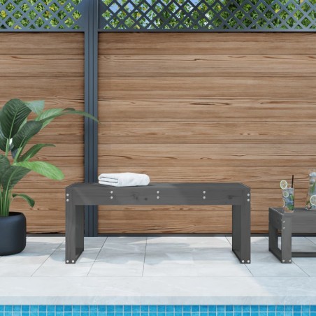 vidaXL Banco de jardín madera maciza de pino gris 110x38x45 cm