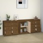 vidaXL Aparador de madera maciza de pino marrón miel 230 x 35 x 80 cm vidaXL Aparador de madera maciza de pino marrón miel 230 x 35 x 80 cm