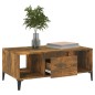 vidaXL Mesa de centro madera contrachapada roble ahumado 90x50x36,5 cm vidaXL Mesa de centro madera contrachapada roble ahumado 90x50x36,5 cm