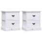 vidaXL Mesitas de noche 2 uds madera de Paulownia blanco 38x28x45 cm vidaXL Mesitas de noche 2 uds madera de Paulownia blanco 38x28x45 cm