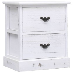 vidaXL Mesitas de noche 2 uds madera de Paulownia blanco 38x28x45 cm