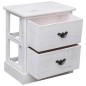 vidaXL Mesitas de noche 2 uds madera de Paulownia blanco 38x28x45 cm vidaXL Mesitas de noche 2 uds madera de Paulownia blanco 38x28x45 cm