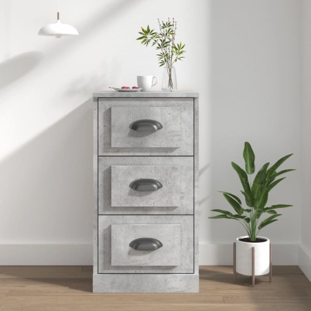 vidaXL Aparador de madera contrachapada gris hormigón 36x35,5x67,5 cm