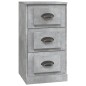 vidaXL Aparador de madera contrachapada gris hormigón 36x35,5x67,5 cm