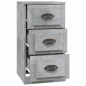vidaXL Aparador de madera contrachapada gris hormigón 36x35,5x67,5 cm