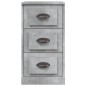 vidaXL Aparador de madera contrachapada gris hormigón 36x35,5x67,5 cm