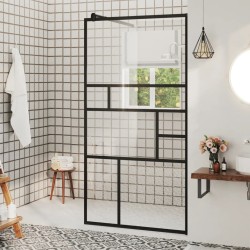vidaXL Mampara de ducha accesible vidrio ESG claro negro 80x195 cm