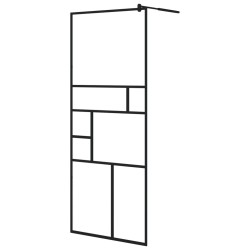 vidaXL Mampara de ducha accesible vidrio ESG claro negro 80x195 cm