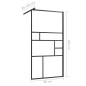 vidaXL Mampara de ducha accesible vidrio ESG claro negro 80x195 cm vidaXL Mampara de ducha accesible vidrio ESG claro negro 80x195 cm