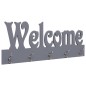 vidaXL Perchero de pared WELCOME gris 74x29,5 cm vidaXL Perchero de pared WELCOME gris 74x29,5 cm