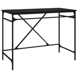 vidaXL Escritorio de hierro y madera contrachapada negro 100x50x75 cm