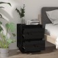 vidaXL Mesitas de noche 2 uds madera maciza de pino negro 40x35x50 cm