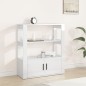 vidaXL Aparador de madera contrachapada blanco brillante 80x30x90 cm vidaXL Aparador de madera contrachapada blanco brillante 80x30x90 cm