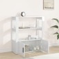 vidaXL Aparador de madera contrachapada blanco brillante 80x30x90 cm vidaXL Aparador de madera contrachapada blanco brillante 80x30x90 cm
